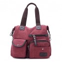 Women PU / Canvas Hobo Shoulder Bag / Tote / Satchel - Pink / Blue / Brown / Red / Gray / Black / Khaki / Burgundy  