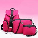 Women Nylon Bucket Backpack / School Bag / Travel Bag - Purple / Blue / Red / Black