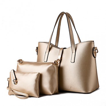 Women's Fashion Casual Vintage Solid PU Leather Messenger Shoulder Bag/Totes