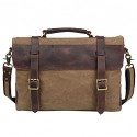 Men Cowhide / Canvas Messenger Shoulder Bag / Tote / Satchel / Laptop Bag / School Bag - Green / Brown / Gray / Khaki  