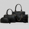 Women PU Shopper Shoulder Bag / Tote - Beige / Blue / Gold / Black / Burgundy  